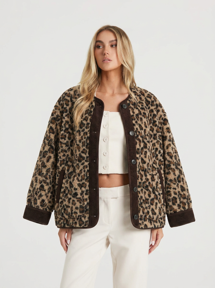 Fabienne | Women's Fleece Jacket Leopard