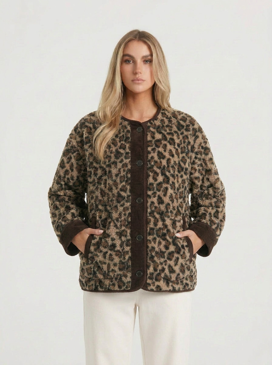 Fabienne | Women's Fleece Jacket Leopard 3