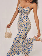 Floral Knotted Hem Maxi Dress | Aria