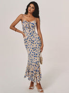 Floral Knotted Hem Maxi Dress | Aria