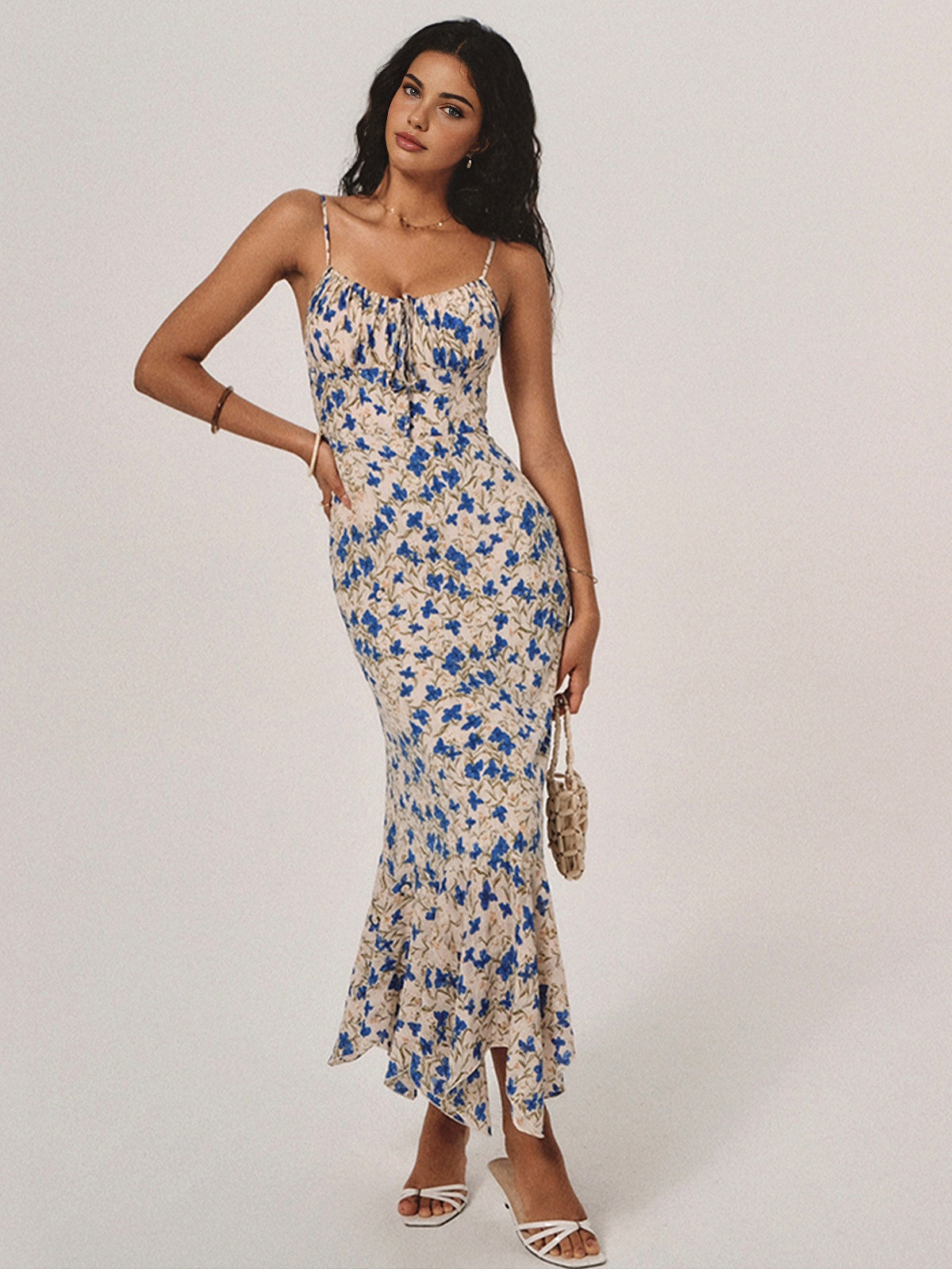 Floral Knotted Hem Maxi Dress | Aria