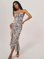 Floral Knotted Hem Maxi Dress | Aria