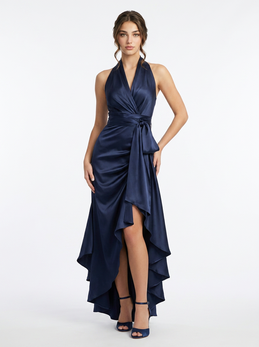 Florence | Halter Neck Wrap Maxi Dress