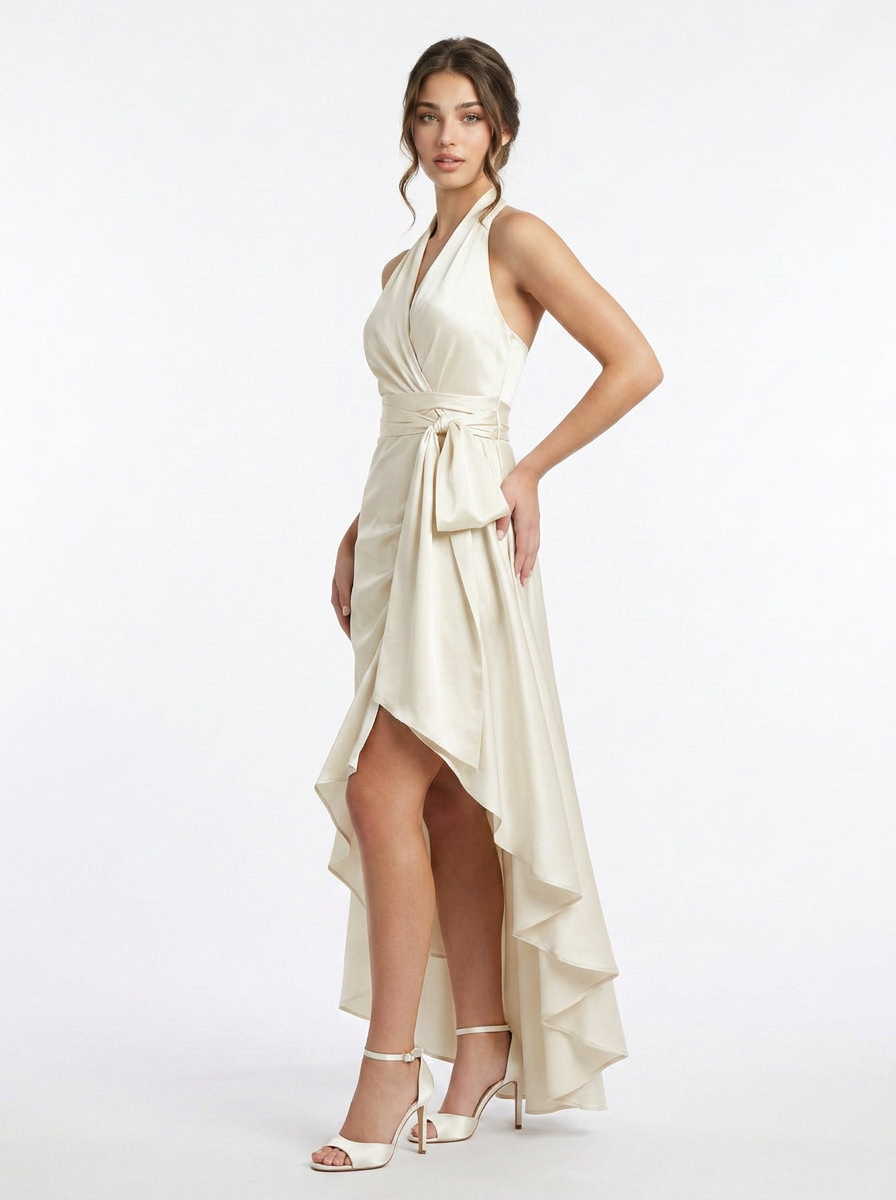 Florence | Halter Neck Wrap Maxi Dress