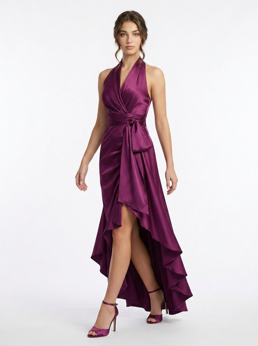 Florence | Halter Neck Wrap Maxi Dress