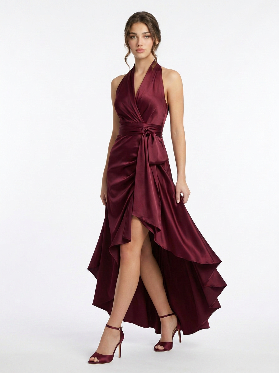 Florence | Halter Neck Wrap Maxi Dress