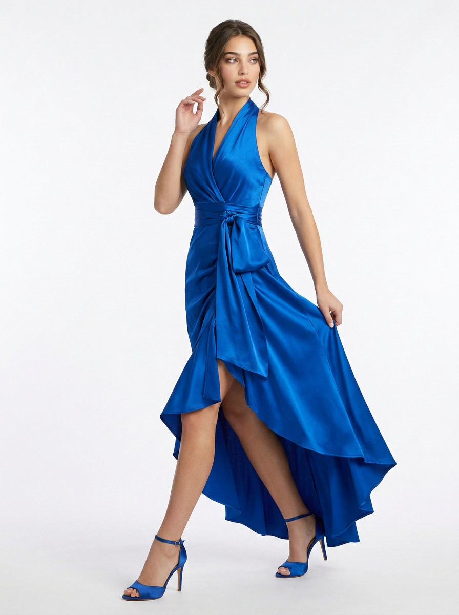 Florence | Halter Neck Wrap Maxi Dress