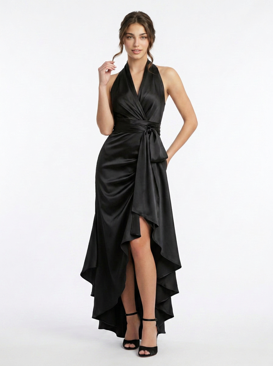 Florence | Halter Neck Wrap Maxi Dress