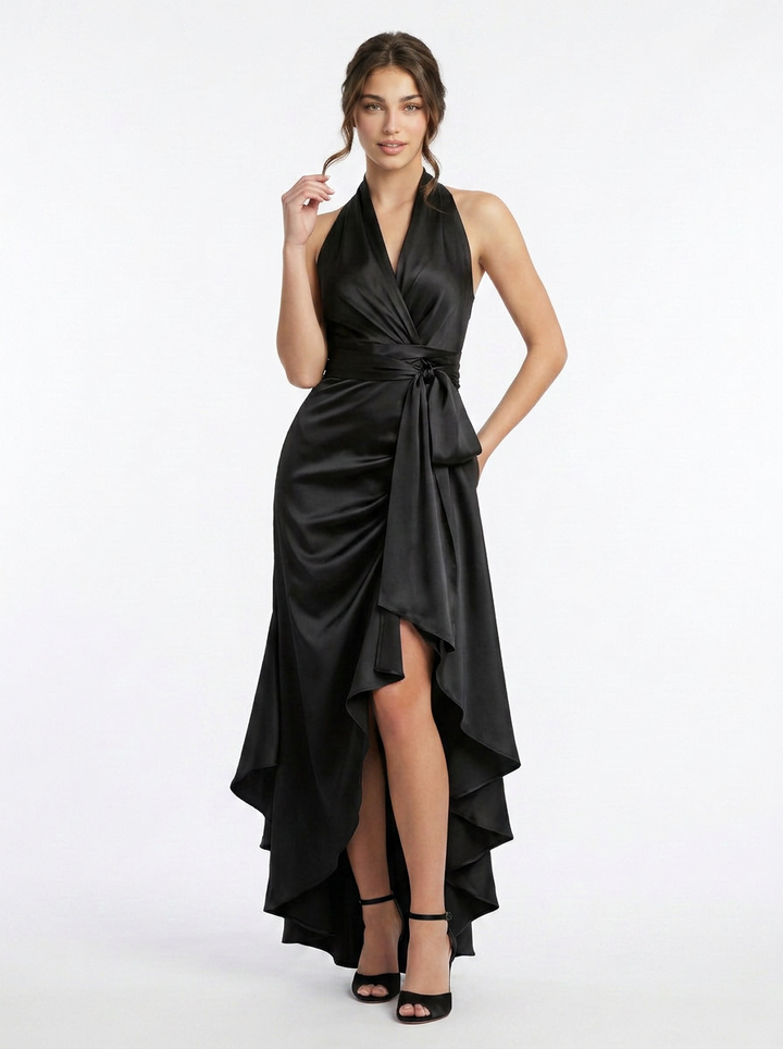 Florence | Halter Neck Wrap Maxi Dress