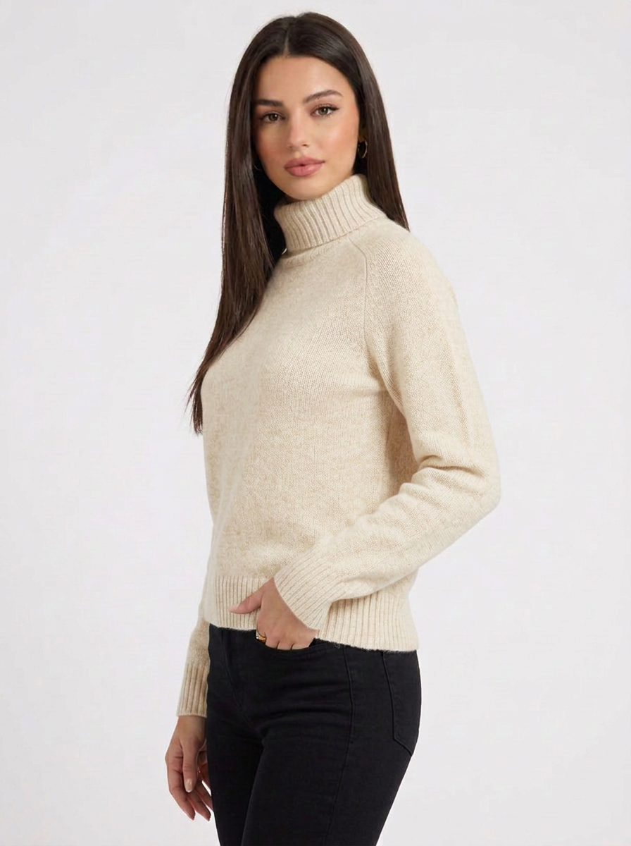 Geia | Women's Turtleneck Sweater Ribbed Knit