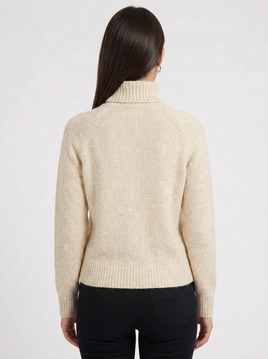 Geia | Women's Turtleneck Sweater Ribbed Knit