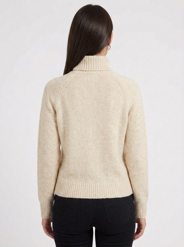 Geia | Women's Turtleneck Sweater Ribbed Knit