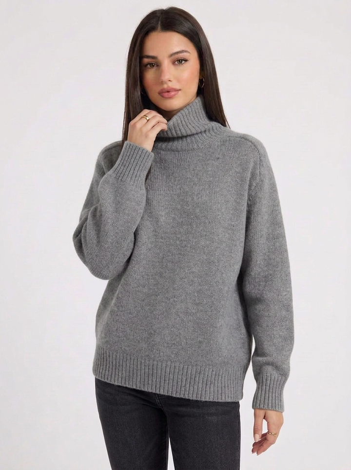 Geia | Women's Turtleneck Sweater Ribbed Knit
