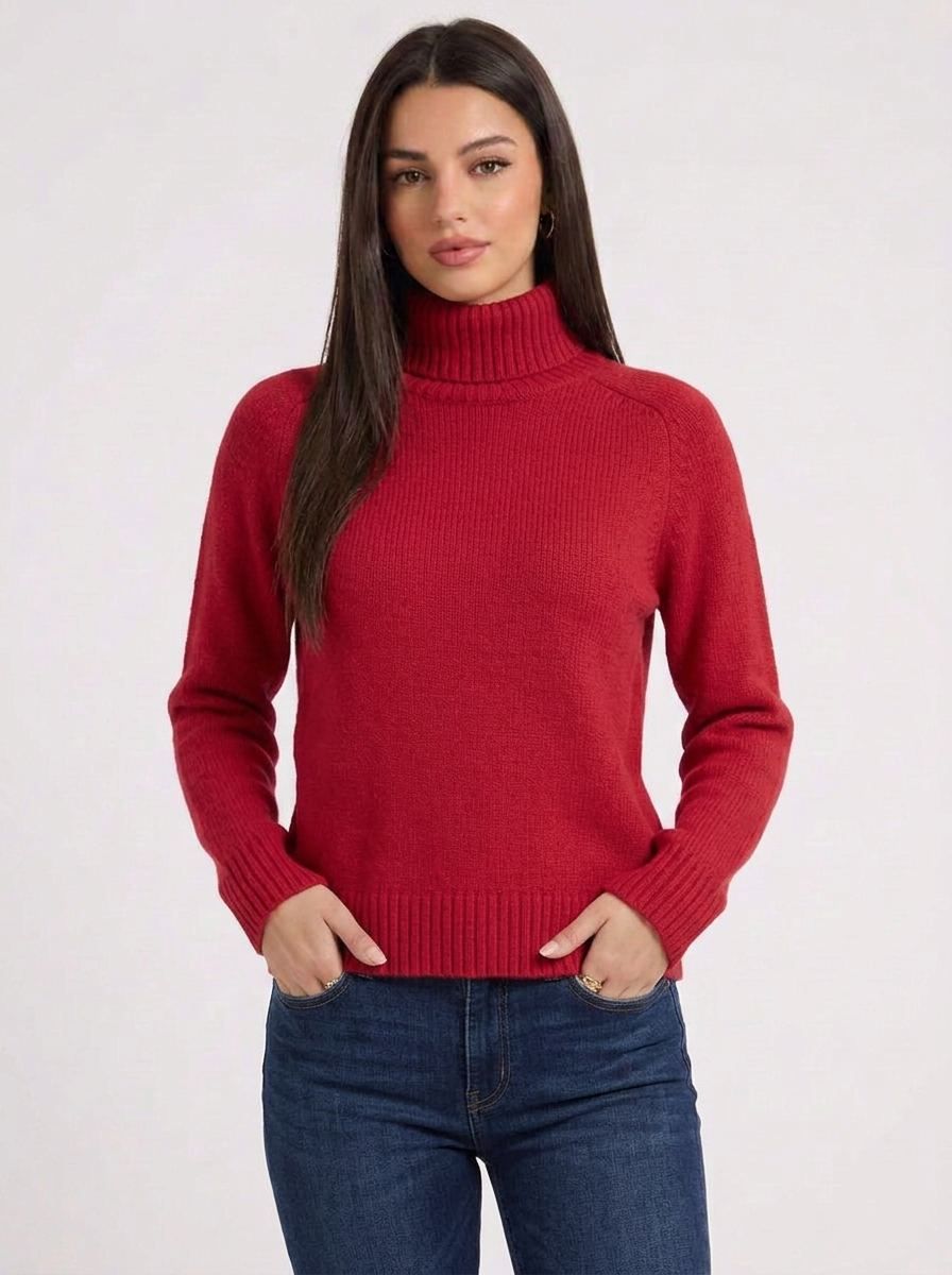 Geia | Women's Turtleneck Sweater Ribbed Knit
