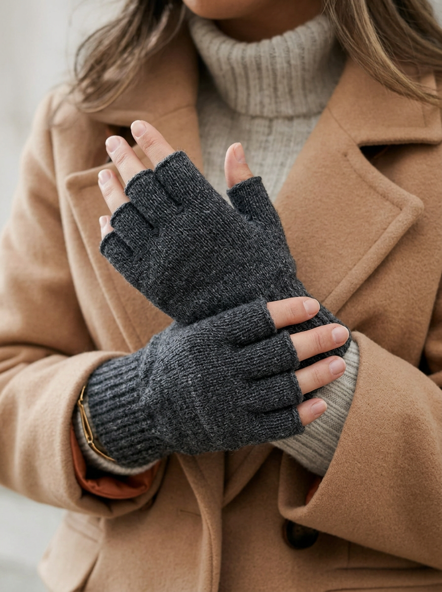 Gemma | Women's Knit Fingerless Gloves 