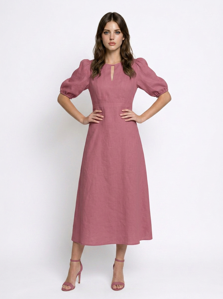 Grace | Puff Sleeve Midi Dress