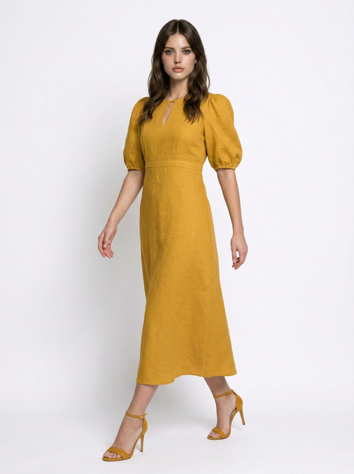 Grace | Puff Sleeve Midi Dress
