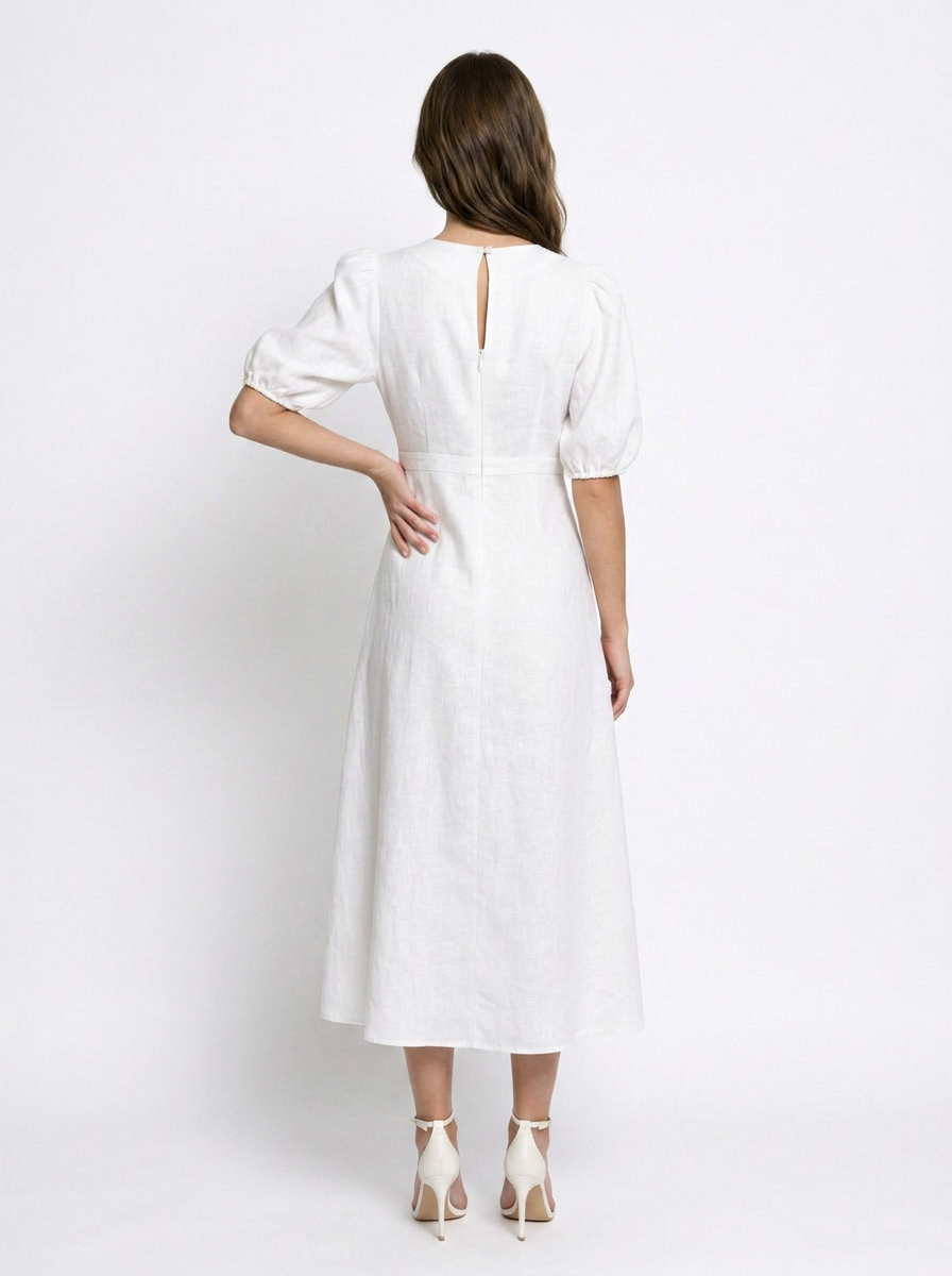 Grace | Puff Sleeve Midi Dress