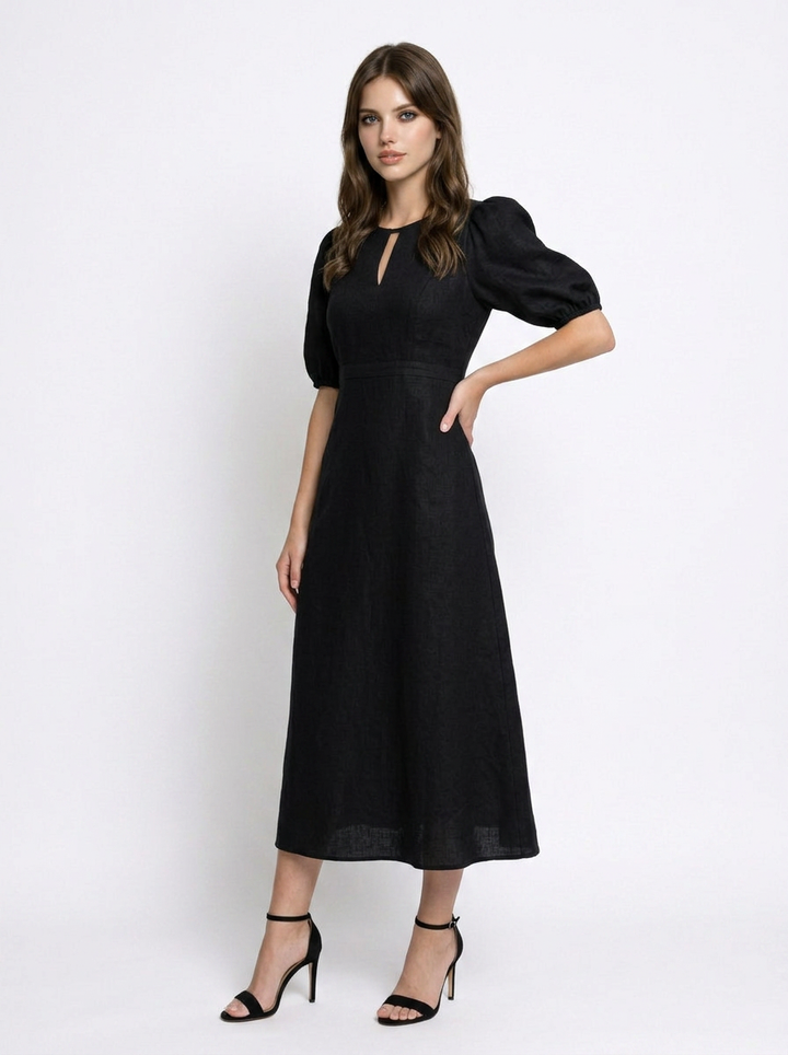 Grace | Puff Sleeve Midi Dress