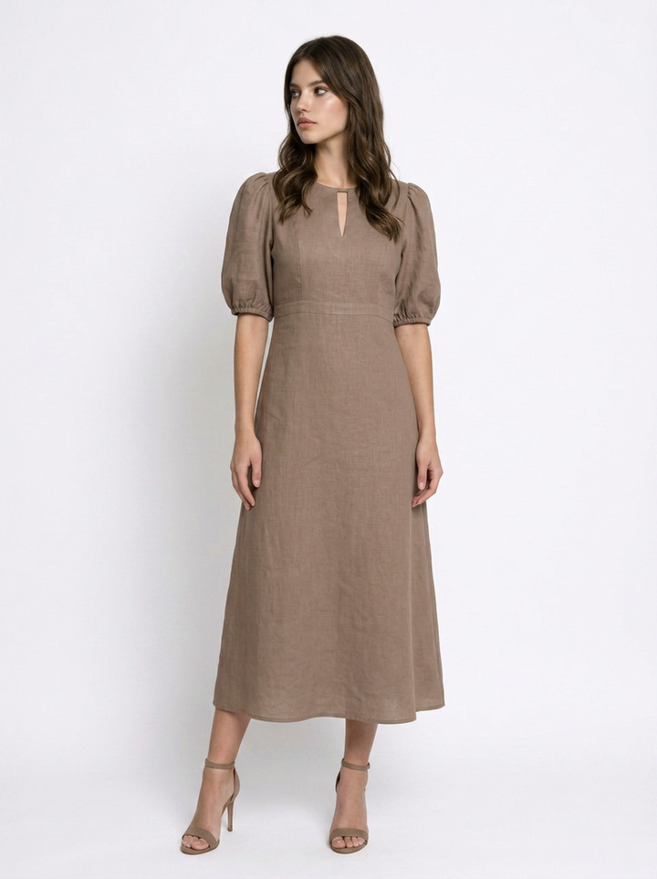 Grace | Puff Sleeve Midi Dress