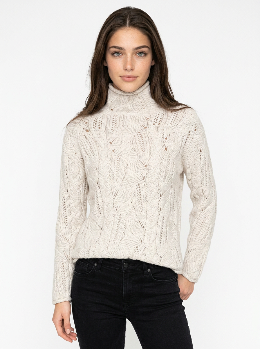 Grace | Women's Cable Knit Turtleneck Jumper