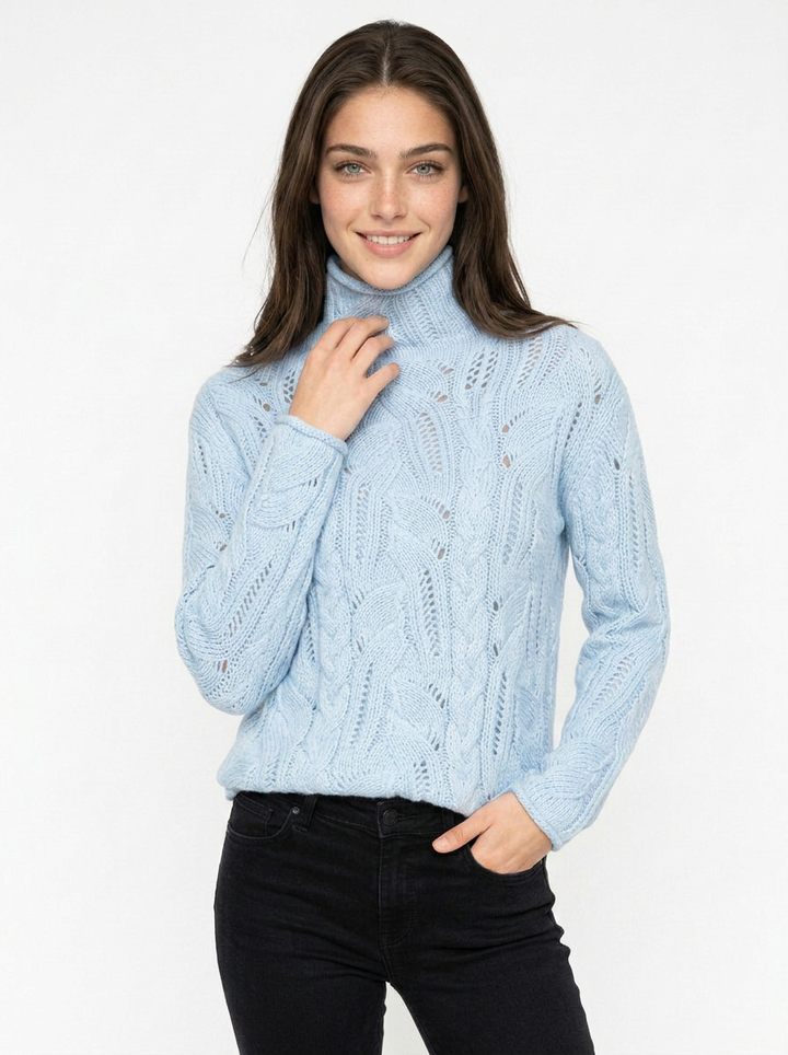 Grace | Women's Cable Knit Turtleneck Jumper