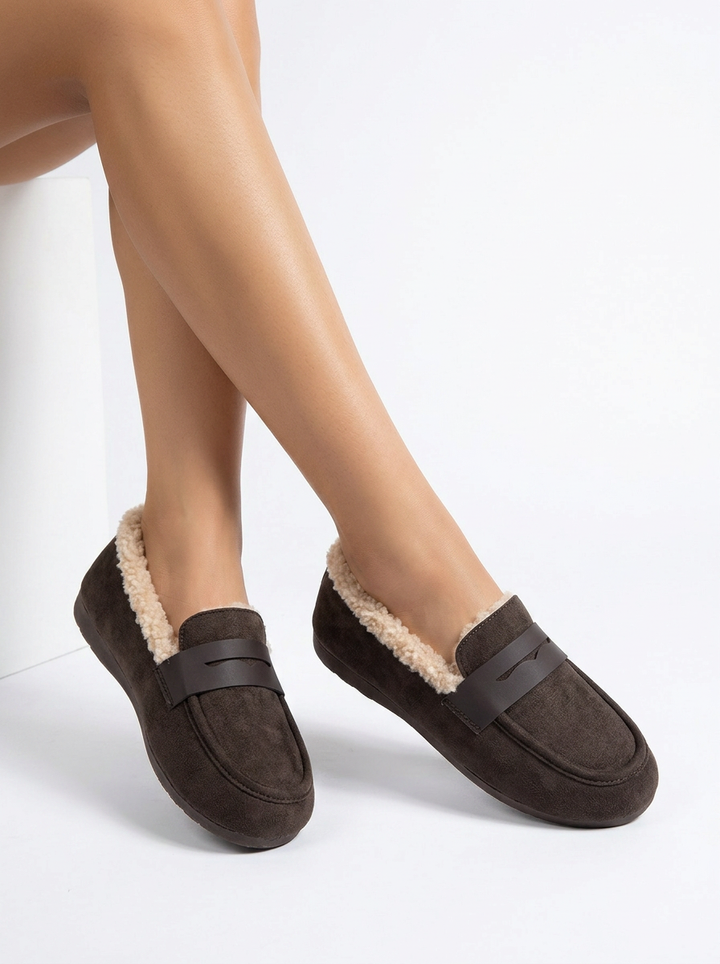 Grace | Women's Penny Loafers with Fluffy Lining