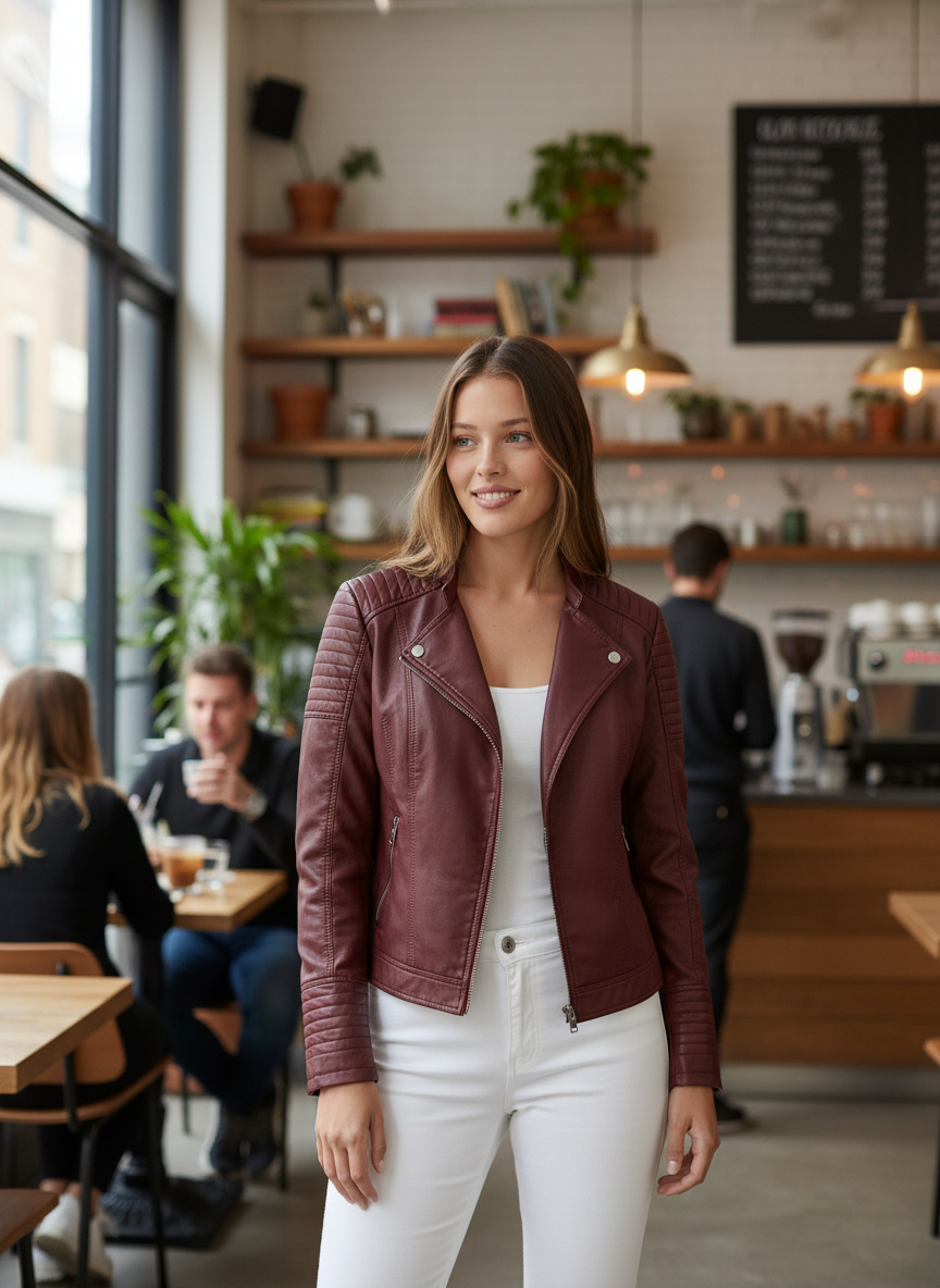 Harper | Women's Leather Jacket Crop 1