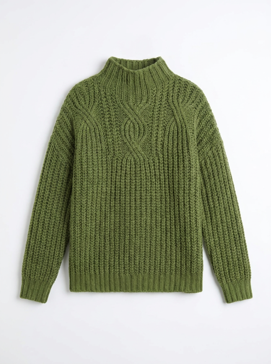 Hattie | Women's High Neck Cable Knit Sweater 3