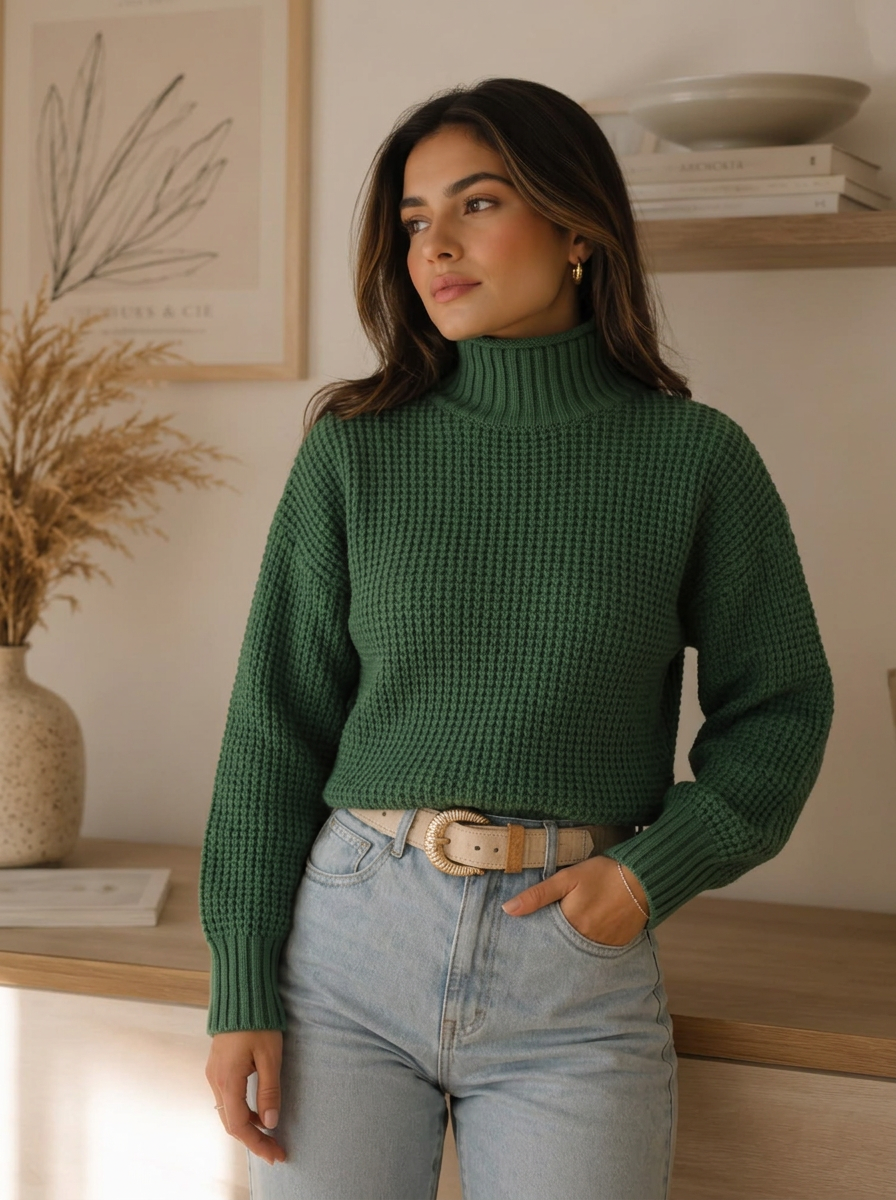 Hazel | Women's Chunky Knit Turtleneck Jumper