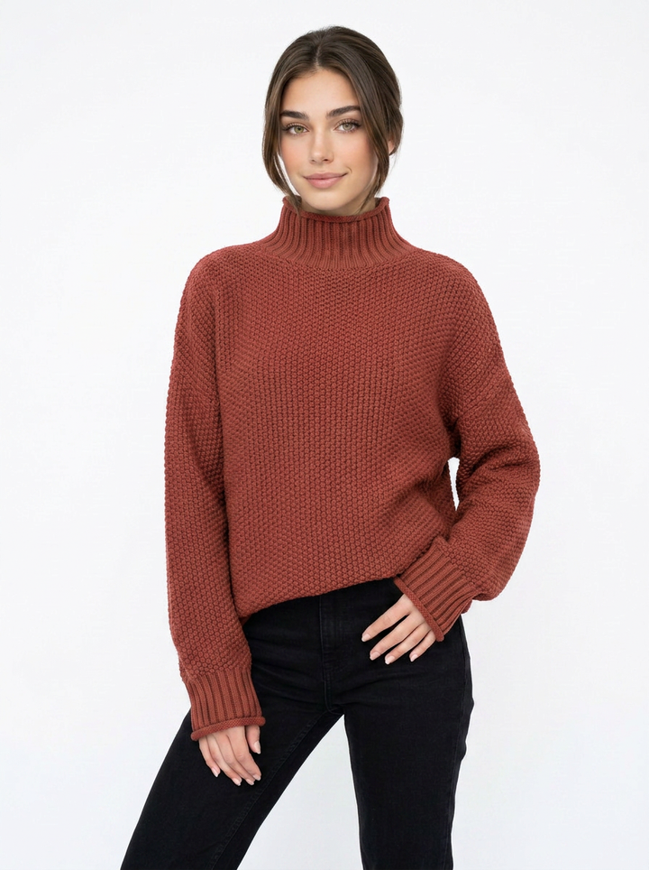 Hazel | Women's Chunky Knit Turtleneck Jumper