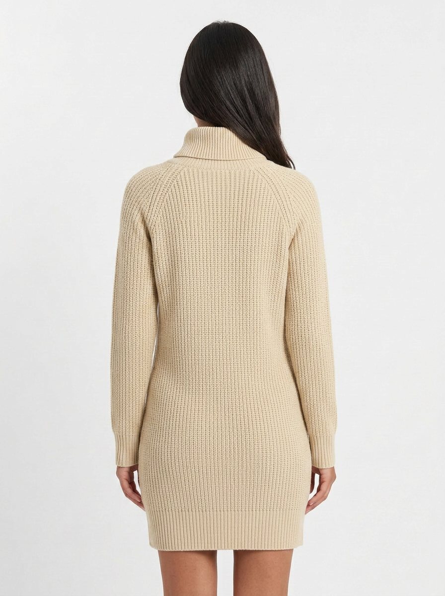 Hazel | Women's Knit Winter Dress Turtleneck Mini