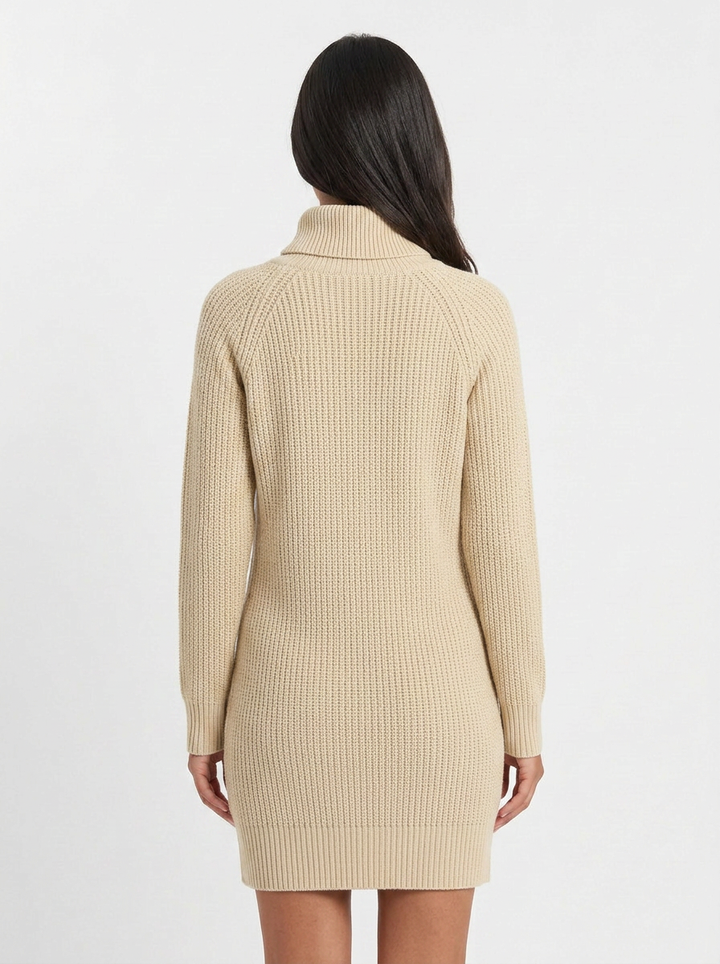 Hazel | Women's Knit Winter Dress Turtleneck Mini