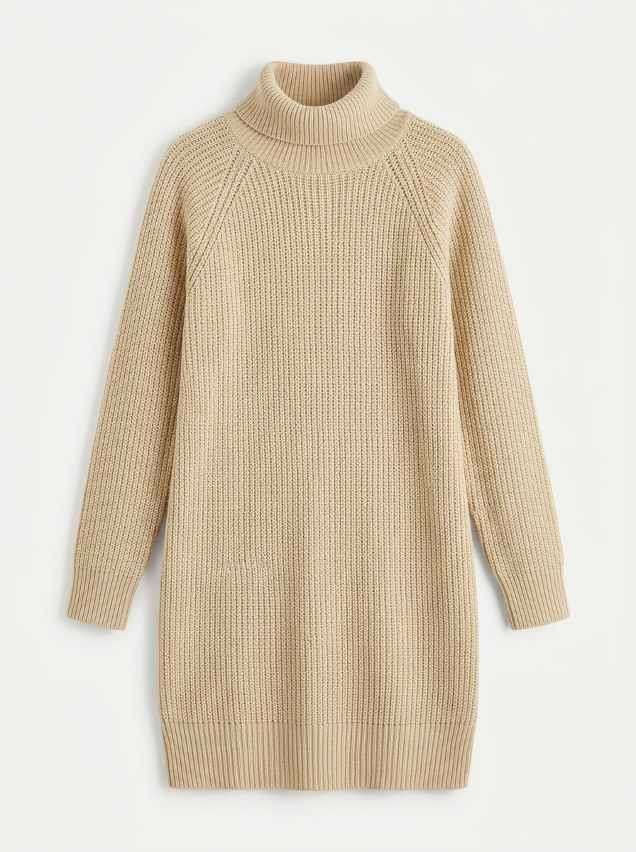 Hazel | Women's Knit Winter Dress Turtleneck Mini