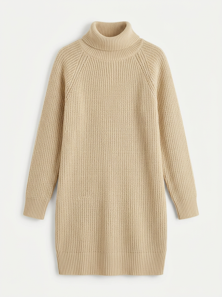 Hazel | Women's Knit Winter Dress Turtleneck Mini
