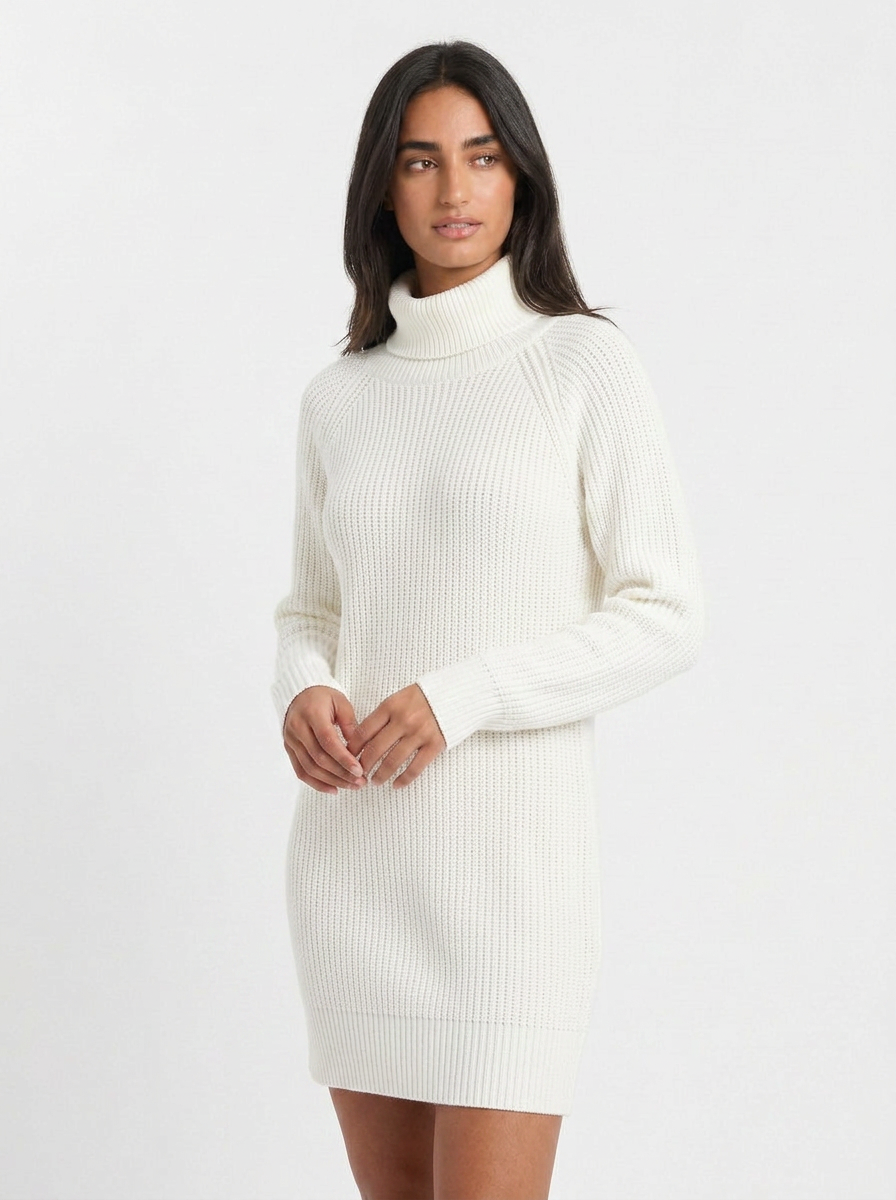 Hazel | Women's Knit Winter Dress Turtleneck Mini