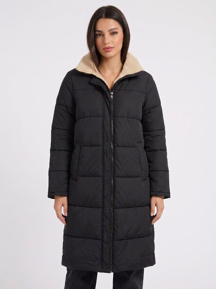 Hazel | Women's Puffer Jacket Long with Hooded Collar