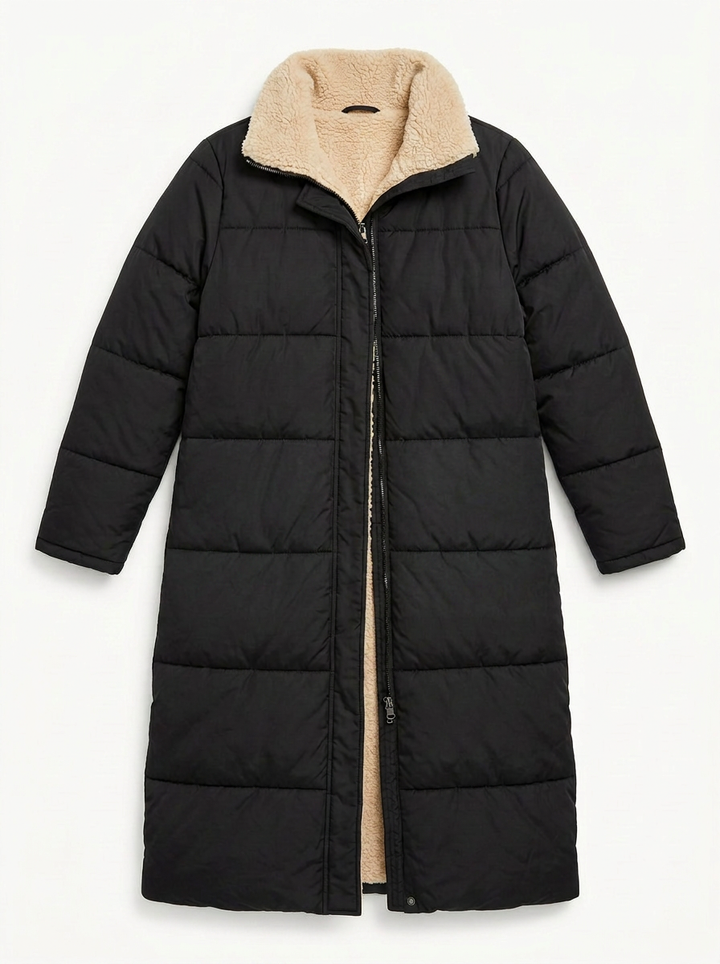 Hazel | Women's Puffer Jacket Long with Hooded Collar