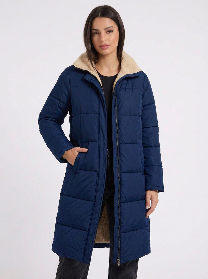 Hazel | Women's Puffer Jacket Long with Hooded Collar