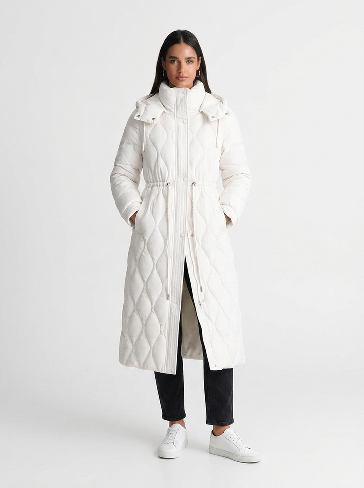 Indie | Women's Quilted Long Puffer Coat with Hood