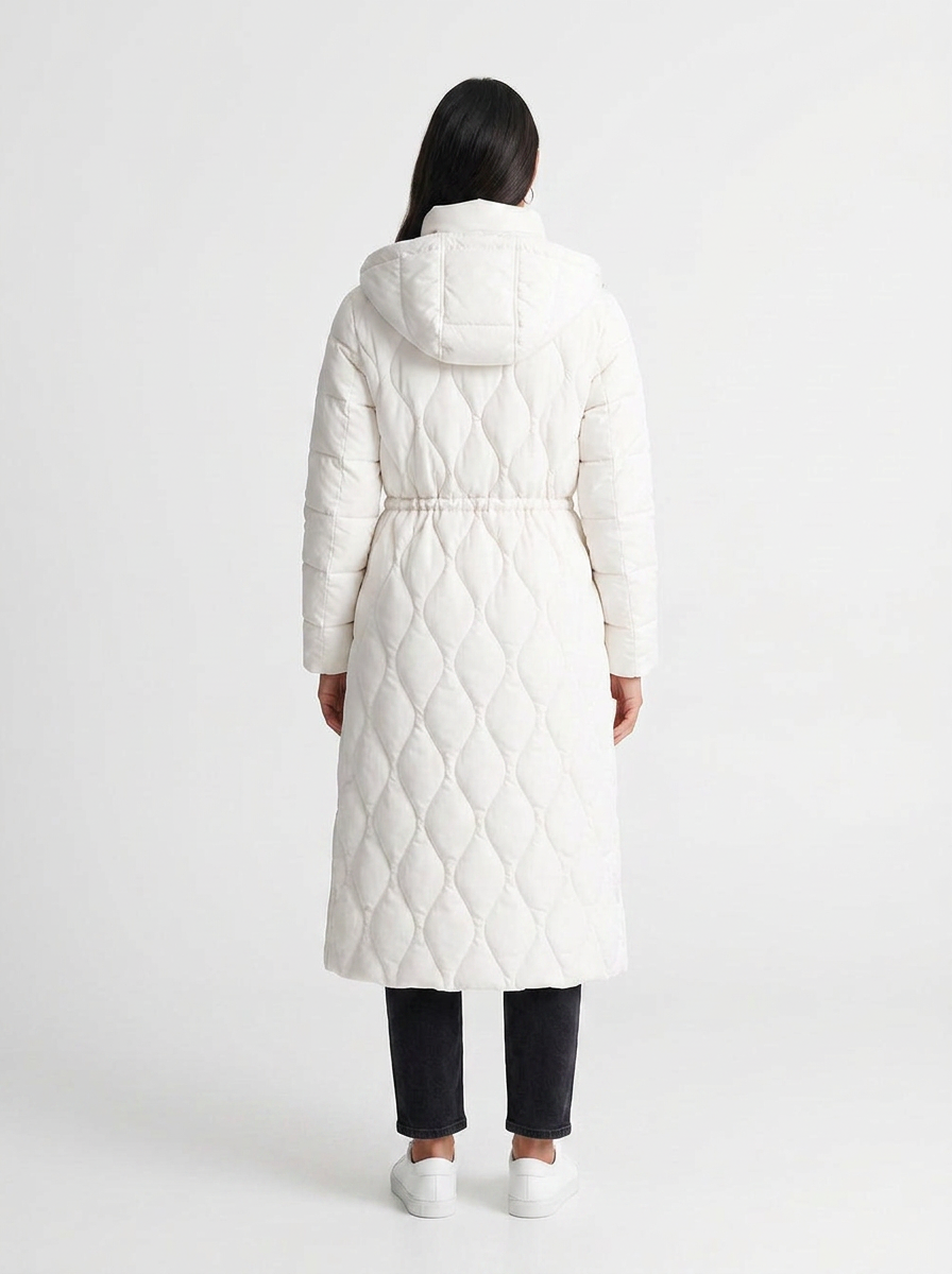 Indie | Women's Quilted Long Puffer Coat with Hood