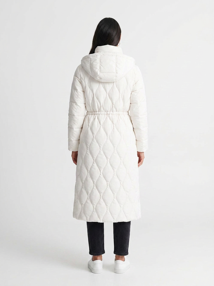 Indie | Women's Quilted Long Puffer Coat with Hood