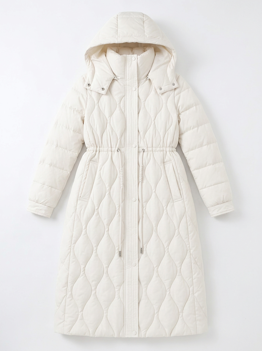 Indie | Women's Quilted Long Puffer Coat with Hood