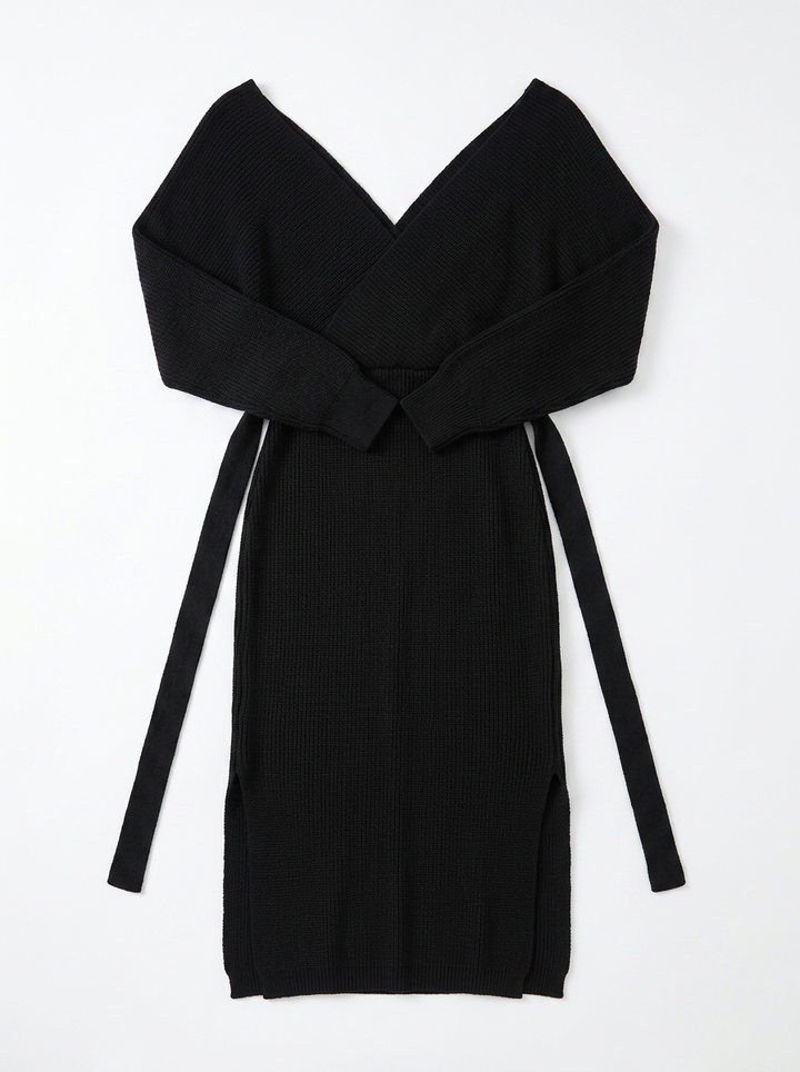Isla | Knit Wrap Midi Dress