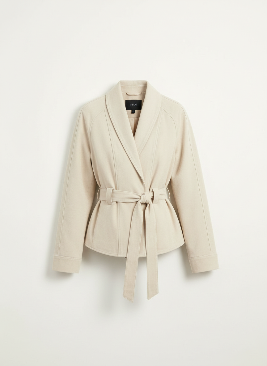 Jada | Women's Belted Wrap Shawl Collar Suede Jacket 3