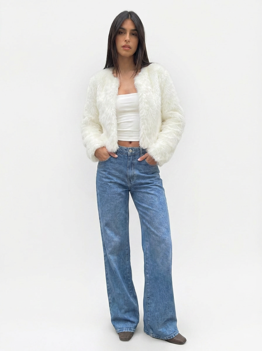 Jade | Women's Faux Fur Cropped Jacket