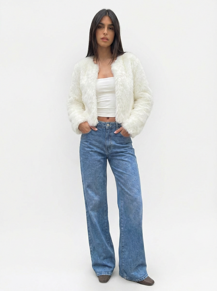 Jade | Women's Faux Fur Cropped Jacket