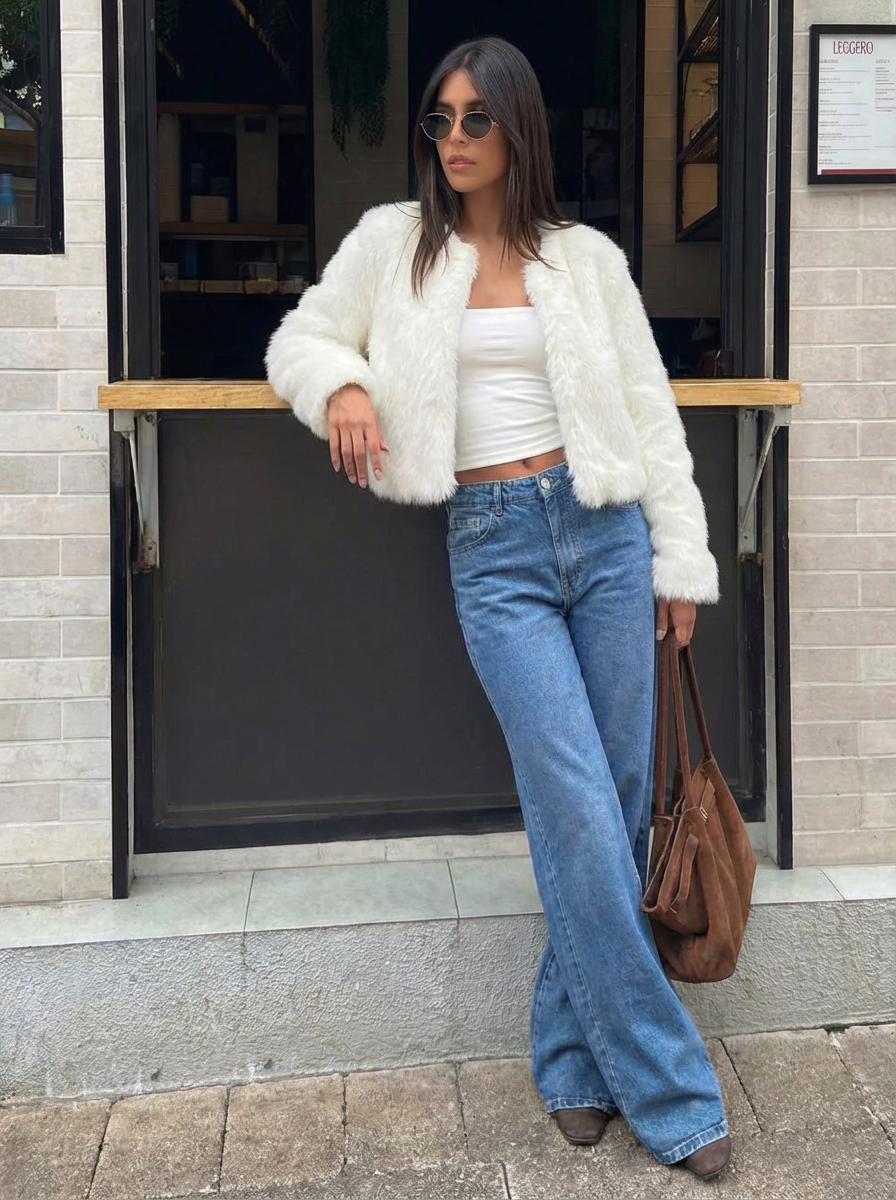Jade | Women's Faux Fur Cropped Jacket 1