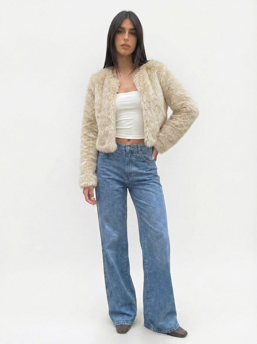 Jade | Women's Faux Fur Cropped Jacket 4