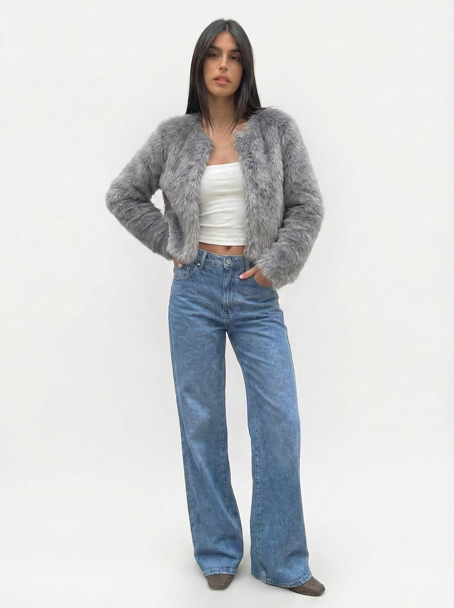 Jade | Women's Faux Fur Cropped Jacket 5